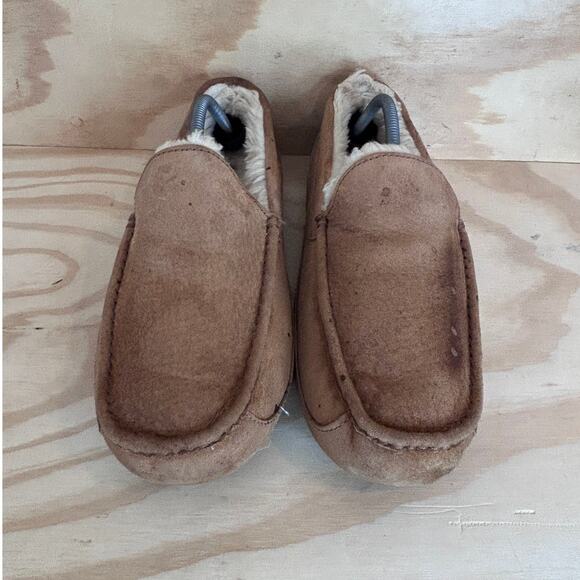UGG Australia Ascot Suede Sheepskin Moccasin Slippers Brown Men\'s 13 - S/N 5775 main image 7
